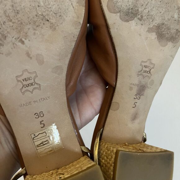 Clorinda Antinori Italy Leather Lace Up Knot Block Heel Sandal Shoes SZ 36 US 5 - Picture 10 of 10